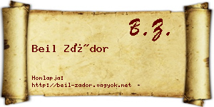 Beil Zádor névjegykártya